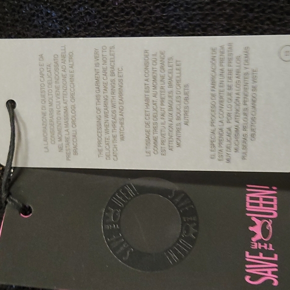 Poncho Coverup Black Save the Queen S/M Made Italy - Picture 7 of 8